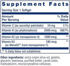 Life Extension Super K, Vitamin K Supplement, 2000 Mcg Vitamin K and 1180 Mcg Vitamin K2, Heart Health, Once-Daily, 90 Softgels