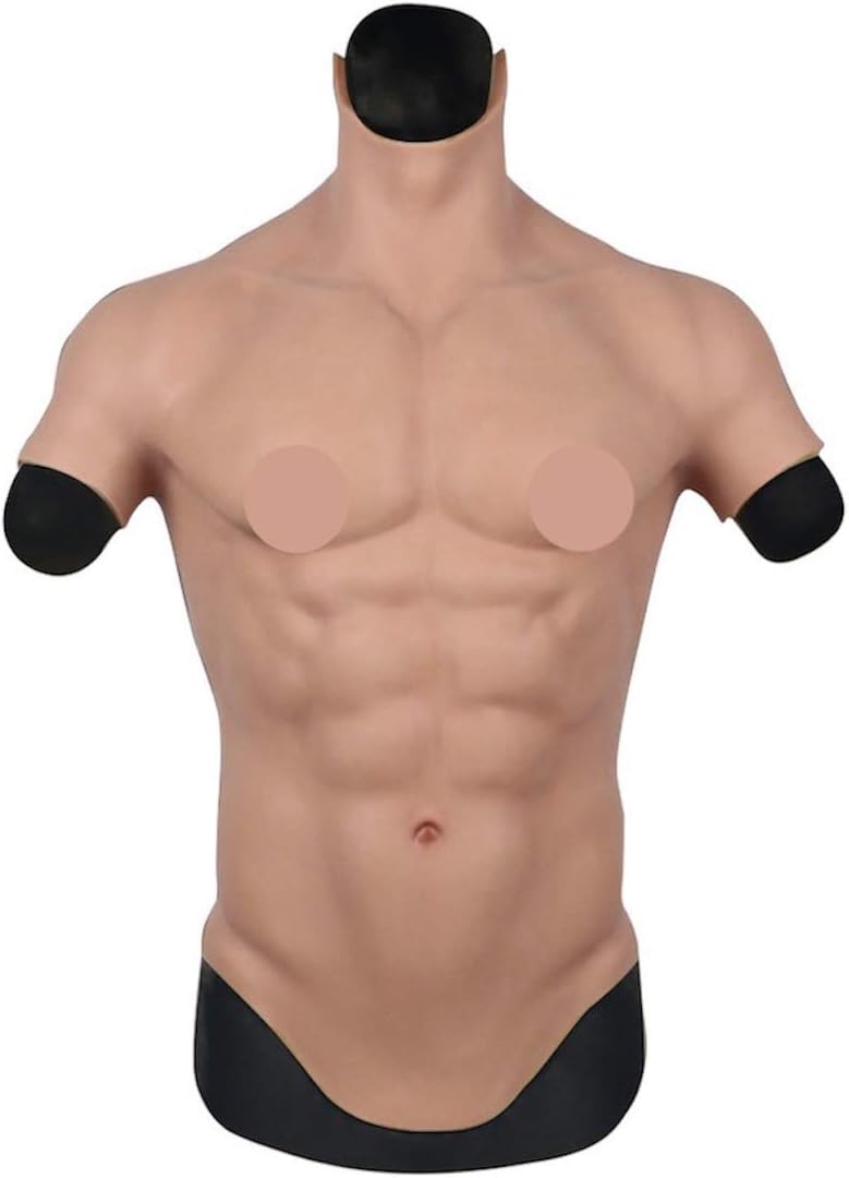 YIQI Silicone Muscle Chest Realistic Male Chest Vest Abdominal Muscle Simulation Skin Silicone Soft