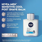 NIVEA MEN Sensitive Cool Post Shave Balm, Enriched with Chamomile and Seaweed Extracts, Alcohol Free After Shave Balm for Men, 3.3 Fl Oz Bottle, Pack of 3