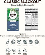 Alter Eco | Classic Blackout | 85% Pure Dark Cocoa, Fair Trade, Organic, Non-GMO, Gluten Free Dark Chocolate Bar, 4 Bars