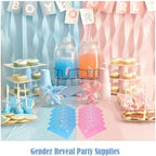 100pcs Blue Baby Shower Napkins, Scalloped Hello Baby Cocktail Napkins 2 Ply Disposable Napkins Decorative Neutral Dinner Napkins for Baby Boy Birthday Gender Reveal Party Decorations