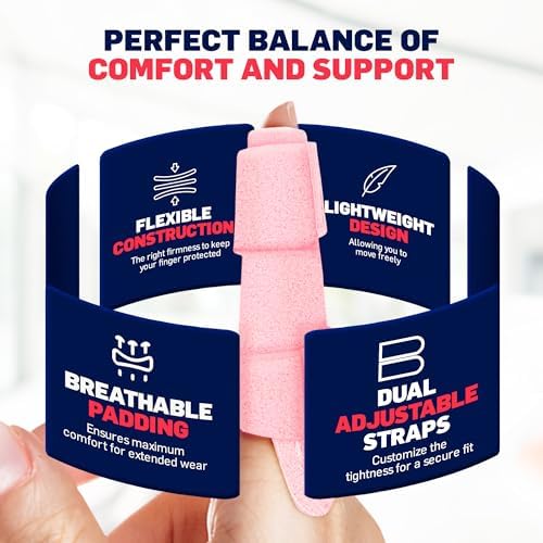 Doctor Developed Finger Splint & Handbook - Trigger Finger, Arthritis, RSI - Fits Ring, Index, Pinky & Middle - 2 sizes (Pink, S/M)