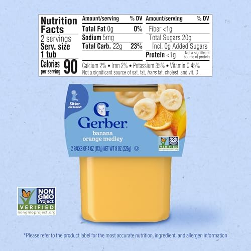 Gerber 2nd Foods Natural for Baby WonderFoods Baby Food, Variety Pack, 4 oz Tubs (32 Pack)