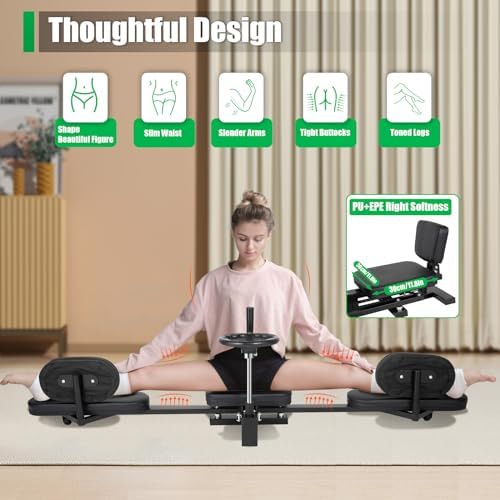 Leg Stretcher, 220lbs Leg Stretcher Machine, Stretch Machine 200 Degrees Heavy Duty Split Machine for Flexibility, Hip Stretcher for Home Yoga Gym Fitness - Black