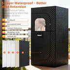 Sauna Box - Portable Sauna for Home with Upgraded 3L 1500W Steamer, Folding Chair and Non-Slip Mat for Relaxation Spa, 5-Layer Waterproof and Insulated Steam Tent, 3x3x6ft, Larger (Black)