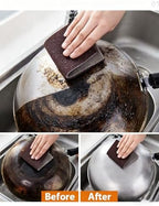 Carborundum Sponge Nano Emery Sponge Brush Eraser Scrub Kitchen Cleaning for Removing Rust Pots，Household Cleaning Tool (Dark brown-20pcs)