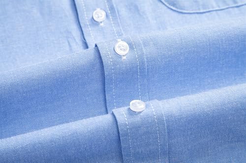 Mens Oxford Shirts Long Sleeve Slim Fit Lightweight Casual Button Down Shirts with Pocket