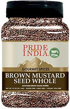 Pride Of India – Brown Mustard Seed Whole – Gourmet Indian Spice – Hot & Spicy Flavor – Ideal Seasoning for sauces/dips/Spice Blends – Easy to Store – 12 oz. Medium Dual Sifter Bottle