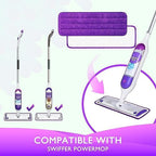 Reusable Power Mop Refill Pads for Swiffer Power Mop Starter Kit - Swifter Powermop Pads Refills - Multi-Surface & Wood Mopping Pad Refill for Floor Cleaning - Washable Microfiber Pad, 2 Pack