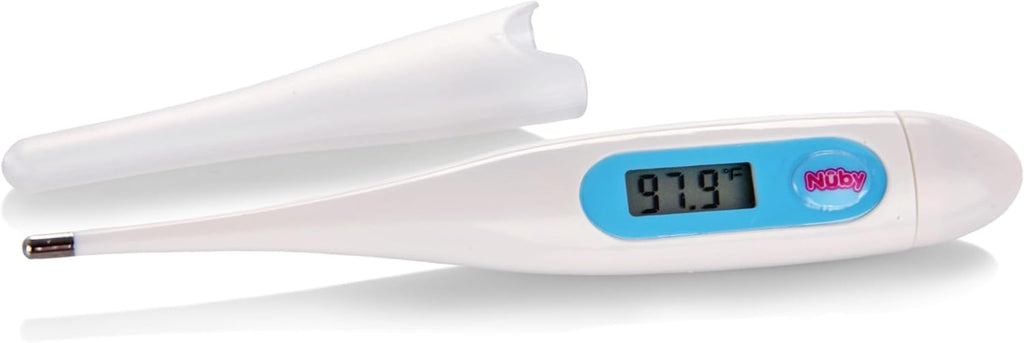Nuby Digital Thermometer - Accurate Oral, Underarm & Rectal Use Thermometer with Hygienic Cover