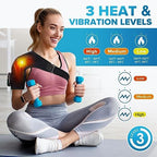 Heated Shoulder Wrap with Massage, Shoulder Heating Pad for Rotator Cuff Frozen Shoulder, Cordless Shoulder Heating Pads Shoulder Massager with Heat