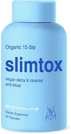 BioImmune Slimtox™ Organic 15 Day Colon Cleanse & Detox for Flat Stomach Less Bloat & LBS w/Probiotics - Constipation Relief - Flushes Toxins, Boosts Energy