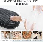 2 Pairs Gel Cushion High Heel Inserts, Self-Adhesive Sandal Inserts Insoles Women, New Anti Slip Design, 3/4 Length Dress Shoe Inserts Pain Relief, Shock & Sweat Absorption, 2 Clear 8.5-12 Women