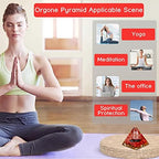 DRTMLY Orgonite Crystal Pyramid, Small Healing Pyramid for Stress Relief, Good Luck & Wealth (Red Coral)