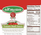 La San Marzano Tomato Basil Sauce, 24 oz, Pasta Sauce Made in Italy, All Purpose Tomato Premium Quality, All Natural, Mediterranean Diet, Non GMO, Vegan, Gluten Free