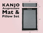Kanjo Acupressure Mat and Pillow Set for Back Pain Relief & Neck Pain Relief, with Pressure Points for Muscle Pain Relief with Travel Bag - Black XL