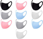 10PCS Kids Colorful Face Mask Covers with Elastic Ear Loop Cover Full Face Anti-Dust, Unisex, Washable, Breathable, and Reusable (Kids Colorful)
