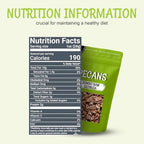 Oh! Nuts Pecans Halves & Wholes - Raw - 100% Natural - 2 lb - Raw Georgia Pecans - Packed in New York Zip-Seal Bag for Exceptional Freshness