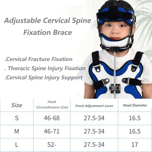 SFKLYU Adjustable Cervical Thoracic Orthosis Head Neck Chest Orthosis Lumbar Spine Orthosis Neck Support Cervical Spine Postoperative Fixed Support Rehabilitation Device,L