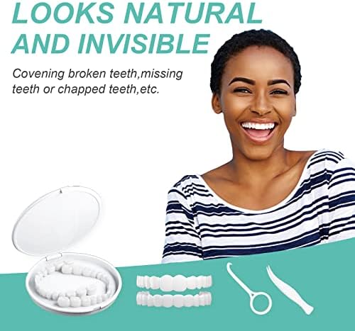 2 Pairs Snap on Dentures for Women & Men, Comfortable & Confident Smile, Snap in Teeth for Missing Teeth