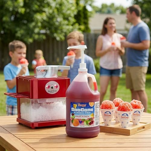Snappy Fruit Punch Sno Cone Syrup, 1 Gallon (128 oz), Ready to Use for Snow Cone Machines and Shaved Ice
