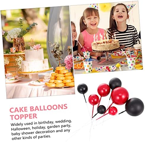 Holibanna 40pcs Balloon Shape Cupcake Toppers Dessert Decorations for Birthday Wedding Halloween Depth Cake Picks for Festive Atmosphere
