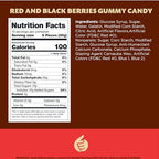 Berries Gummy Candy | 1-Pound Bag | Crunchy Raspberry and Blackberry Chews | Black & Red Candy for Parties, Buffets, and Treat Bags | Fun Crunchy Gummies