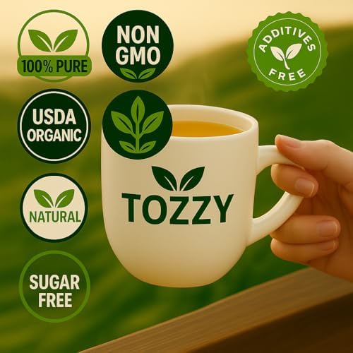 Tozzy Organic Ashwagandha Tea – 100 Count, Plant-Based Pyramid Tea Bags