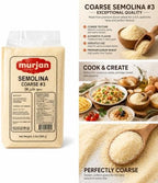 Murjan Coarse Semolina #3, 2 lb (908 g) – Premium Durum Wheat Semolina Flour, Coarse Grind, Vacuum Sealed for Freshness, Product of Turkey, Perfect for Pasta, Couscous & Baking