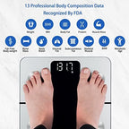 Vitafit Smart Bathroom Scale Body Weight, High Accuracy Assured by Weight Scale Professional Factory Since 2001, App Sync 13 Body Composition Including BMI, Body Fat and Muscle, 400lb, LED, Silver