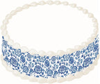 Floral Edible Cake Topper image Strips (3 per sheet) Blue Oriental flowers cake border decoration