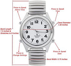 Charles Raymond Atomic Talking Watch - Sets Itself with a Touch of a Button! Unisex Watch w/Alarm Speaks Time, Day, & Date - Great for The Blind, Elderly or