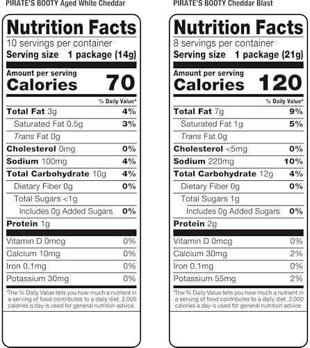 Pirate's Booty Aged White Cheddar and Cheddar Blast Cheese Puffs Variety Pack, Gluten-Free, Kids Snacks, 0.5oz and 0.75oz (18ct)
