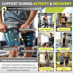 BLITZU Hamstring Compression Sleeve 1 Pair, Upper Leg Sleeves, Thigh, Quad & Groin Support for Men and Women, Anti-Slip Thigh Brace & Wrap for Running, Workout, Sports Recovery Pink XL