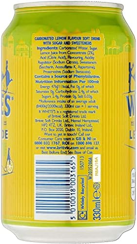 R White, Bev Lemonade Fizzy, 330-ML (24 Pack)