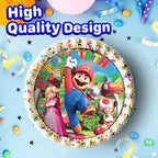 7.5 Inch Classic Video Game Brother Cake Topper – Round Edible Birthday Cake Decorations, Happy Birthday Cake