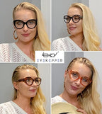 Eyekepper 4-Pack Round Reading Glasses for Women Large Frame Readers +1.50