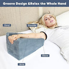 Arm Elevation Pillow Arm Wedge Pillows for Adults Arm Support Pillow with Pocket for Post Surgery Elbow Rest Pillow with Removable Pillow for Sleeping(Grey)