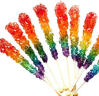 Rainbow Rock Candy - Colorful Rock Candy Sticks Individually Wrapped Extra Large (12 pieces - 22 grams per pop) Old Fashioned Crystal Candy for Candy Buffet - Birthday Party Favors - Wedding and Baby Showers