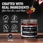 Blank Slate Kitchen Sichuan Chili Oil (6 Oz) | Gourmet Spicy Tingly Numbing Umami Hot Sauce | Authentic Chinese Mala | Vegan, Gluten-Free, Sugar-Free, Non-GMO, No MSG