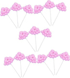 15pcs Pink Cloud Cake Toppers Birthday Party Cupcake Decorations Non-edible Cake Ornaments for Celebration