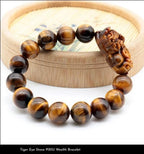 Tiger Eye Pixiu Wealth Bracelet – Natural Tiger Eye Stone Protection & Prosperity Bracelet for Men & Women