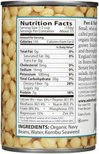 Eden Organic Navy Beans, 15 oz Can, Dry, Organic, Pearl Haricot, Yankee Bean, Boston Bean, Non-GMO