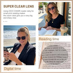 OCCI CHIARI Sun Reading Womems Oversized Blue Light Blocking Sun Readers Outdoor UV400 1.0 1.5 2.0 2.5 3.0 3.5