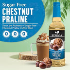 Syruvia Sugar Free Coffee Syrup, Chestnut Praline Flavored Syrup for Drinks, Lattes, and Desserts – 25.4 fl oz