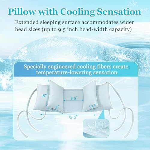 Beauty Pillow - Anti Wrinkle Aging Face Up for Sleeping Upright Back Training Post Eye Surgery Wrinkle Prevention Neck Stabilization Head Positioning (Cooling Fabric)