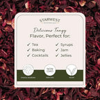 Starwest Botanicals Organic Hibiscus Flowers - Dried Hibiscus Flowers for Loose Leaf Herbal Tea, Caffeine Free, Cut & Sifted, Certified Kosher, Non-GMO - Bulk 1 lb Bag