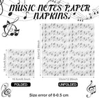 60 Pcs Music Note Cocktail Paper Napkins 6.5 x 6.5 Inches Disposable Paper Napkins Dessert Beverage Tissue for Decoupage Luncheon Tissue for Theme Party Wedding Birthday Party