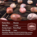 Super Large Polished Rhodonite Healing Crystal Stone – 1 Pc 1.2" Worry Stone for Anxiety, Pocket Palm Gemstone, Handpicked Natural Tumbled Rock for Meditation, Reiki, Chakra, Home Decor