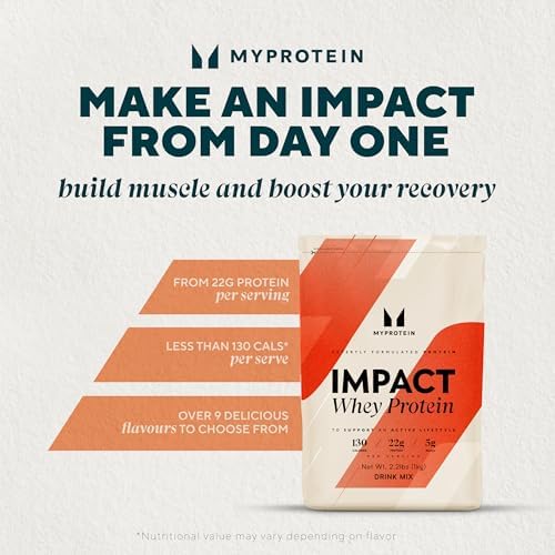 Myprotein Impact Whey Protein Powder, 5.5 Lbs (75 Servings) Chocolate Milkshake, 22g Protein & 5g BCAA Per Serving, Protein Shake for Superior Performance, Muscle Strength & Recovery, Gluten Free